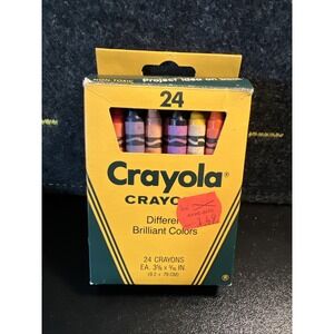 Vintage 1987 CRAYOLA CRAYONS Box‎ of 24 Barely Used X